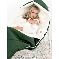 Schlafsack aus Schafwolle 190x70cm dunkelgrün www.wolle-merino.de